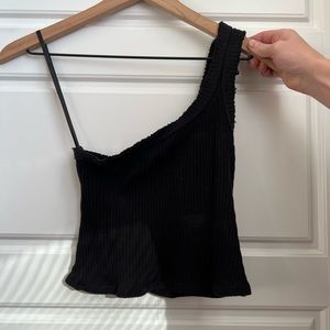 Urban outfitters black one shoulder top